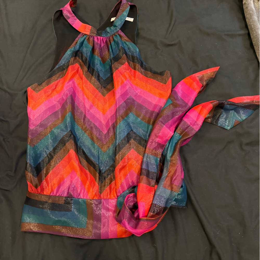 Trina Turk Multicolor Chevron Halter Top